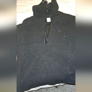 VS PINK Oversized Black Fleece Pullover Hoodie